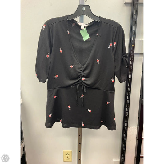 Top Short Sleeve By Lc Lauren Conrad In Black, Size: M