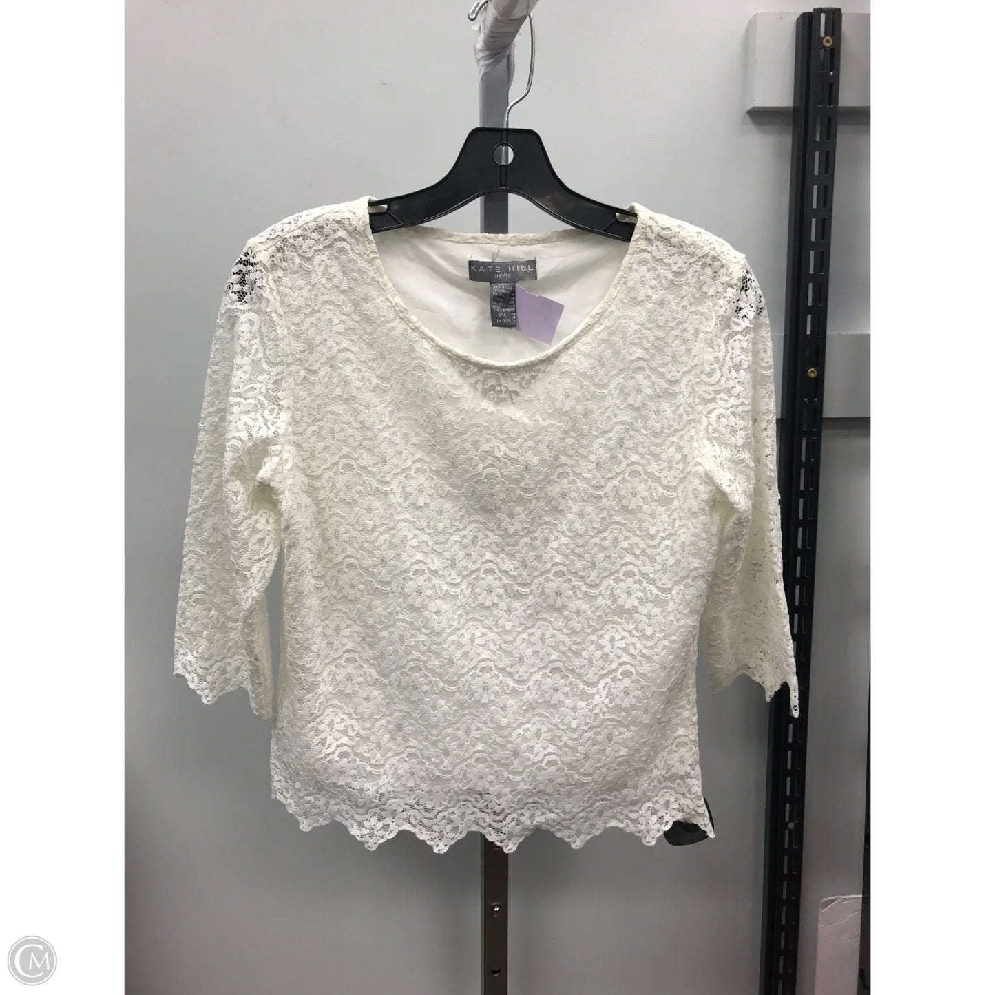 Top Short Sleeve By Kate Hill In Cream, Size: Mp