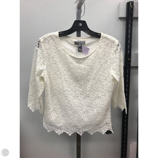 Top Short Sleeve By Kate Hill In Cream, Size: Mp
