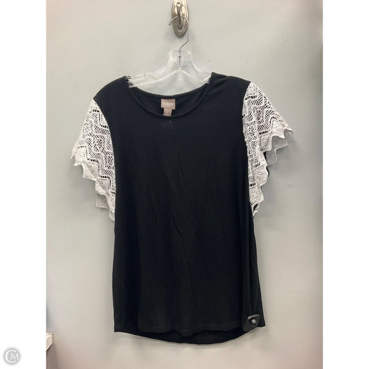 Top Short Sleeve By Chicos In Black, Size: M