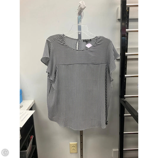 Top Short Sleeve By Adrianna Papell In Striped Pattern, Size: L