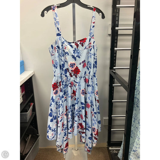 Dress Casual Midi By Roz And Ali In Blue Red & White, Size: 14