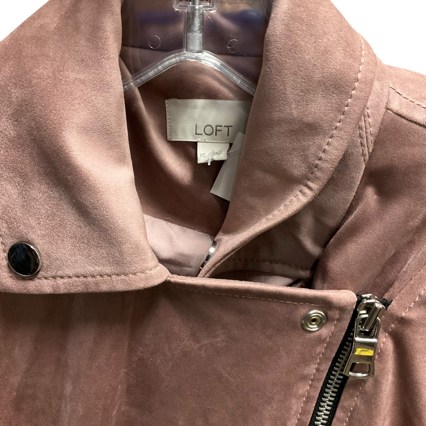 Jacket Moto By Loft In Pink, Size: Xs