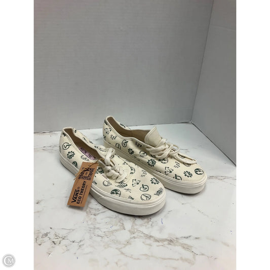 Shoes Sneakers By Vans In Cream & Green, Size: 10