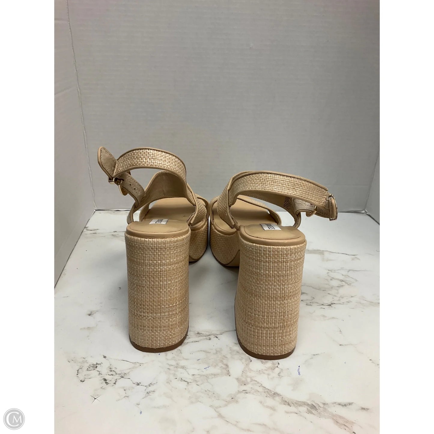 Sandals Heels Platform By Steve Madden In Cream, Size: 10
