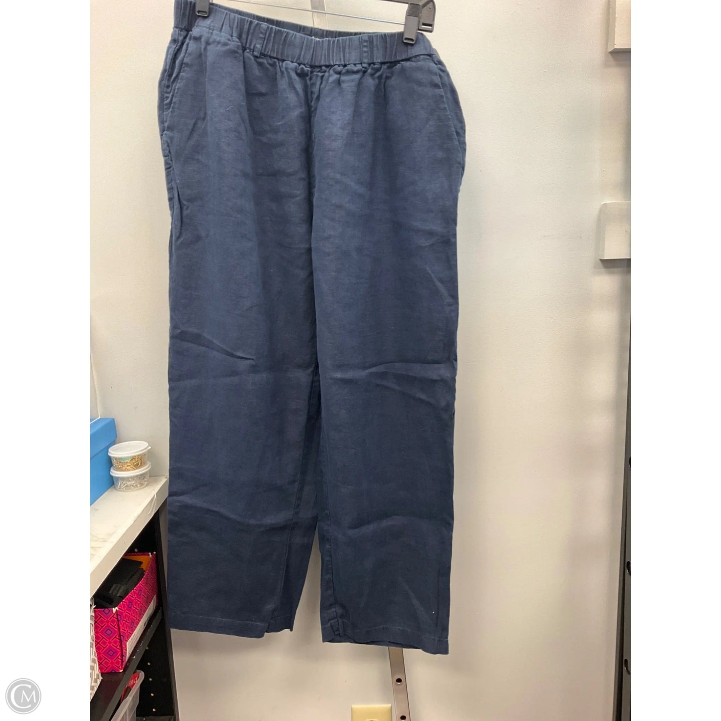 Pants Wide Leg By Quince In Navy, Size: L