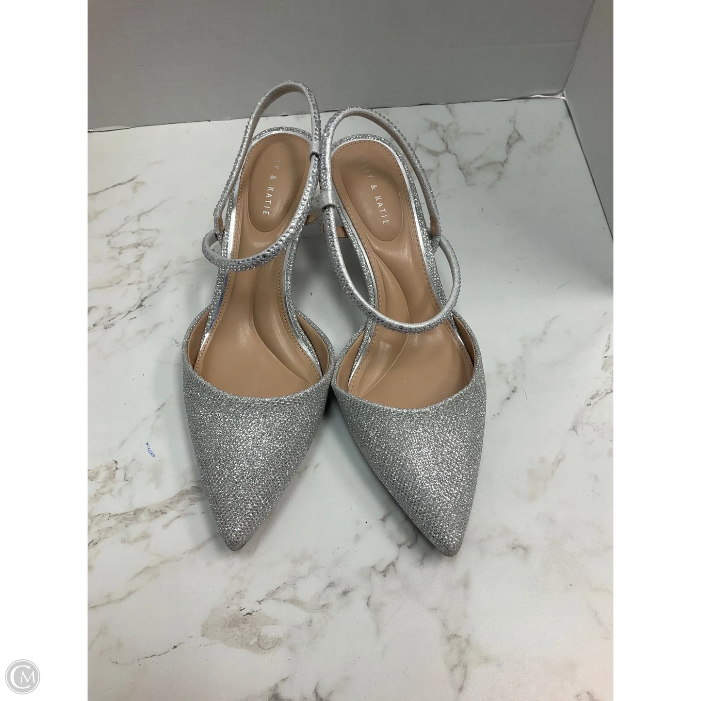 Shoes Heels Kitten By Kelly And Katie In Silver, Size: 8