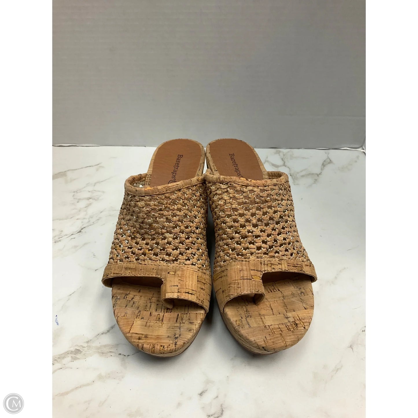 Sandals Heels Platform By Bare Traps In Tan, Size: 6.5