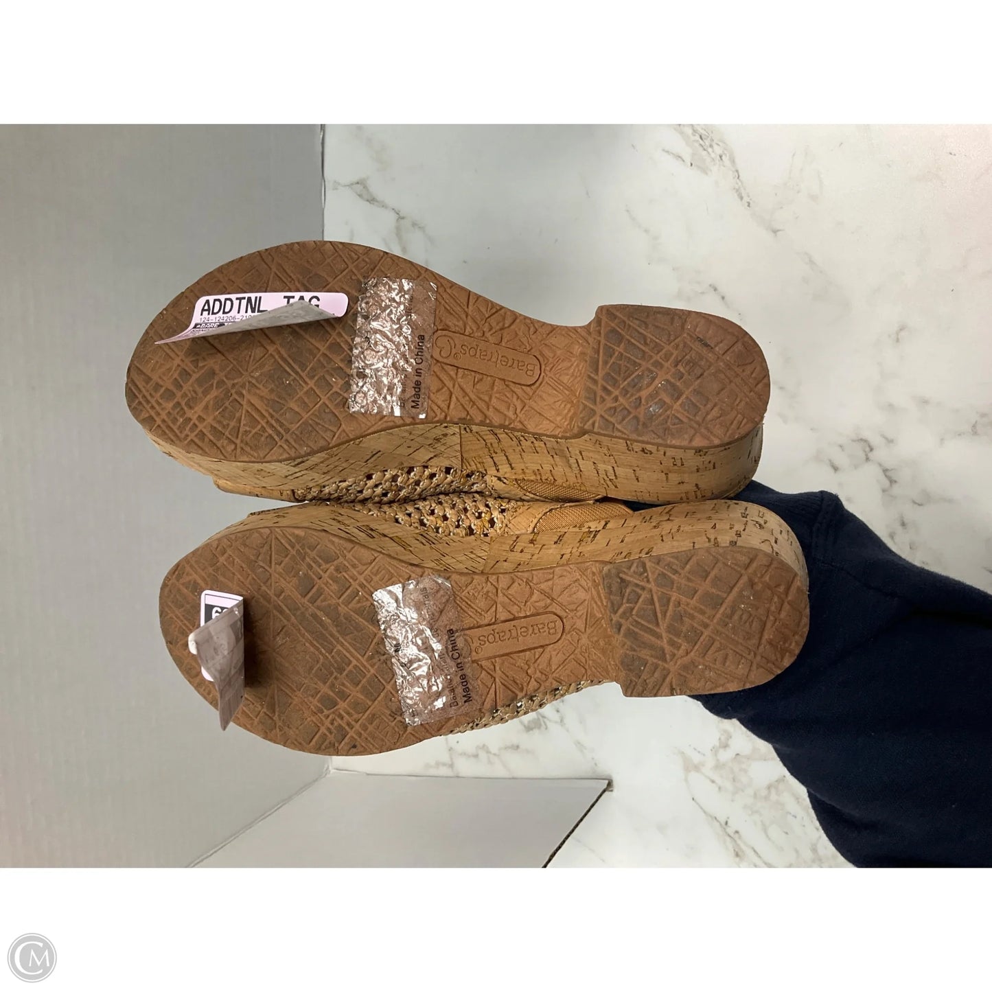 Sandals Heels Platform By Bare Traps In Tan, Size: 6.5