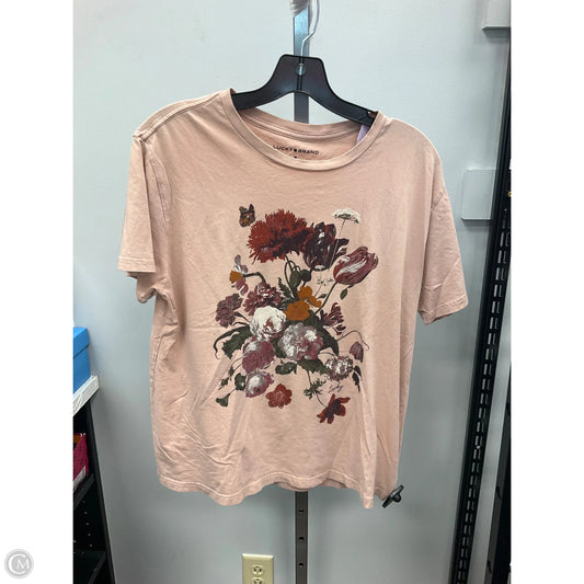 Top Short Sleeve Basic By Lucky Brand In Pink, Size: M