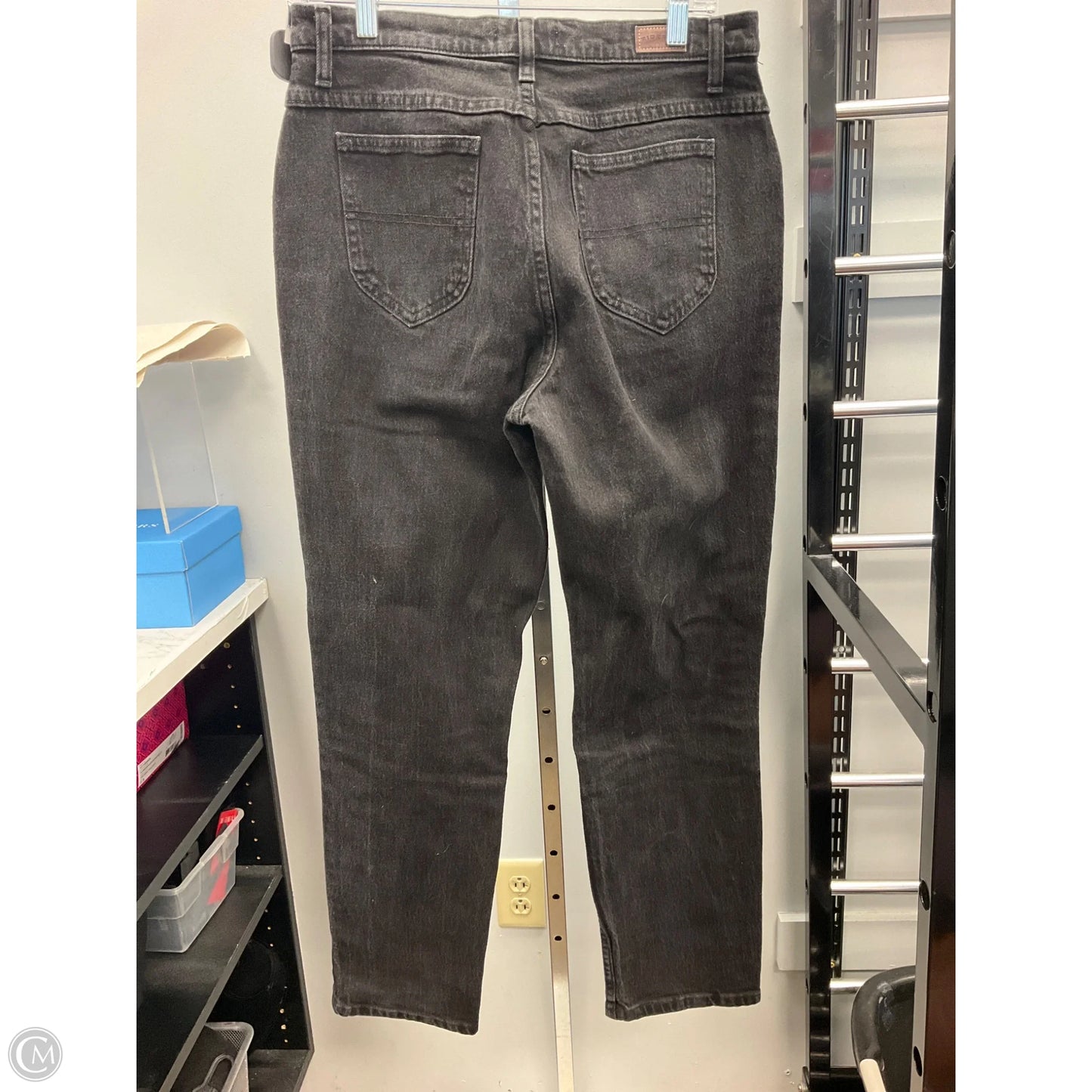 Jeans Straight By Riders In Black Denim, Size: 10