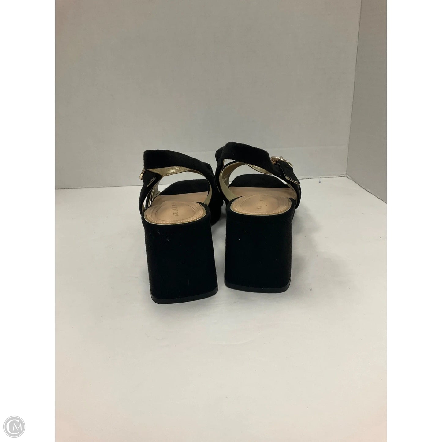 Sandals Heels Block By Kelly And Katie In Black, Size: 7.5