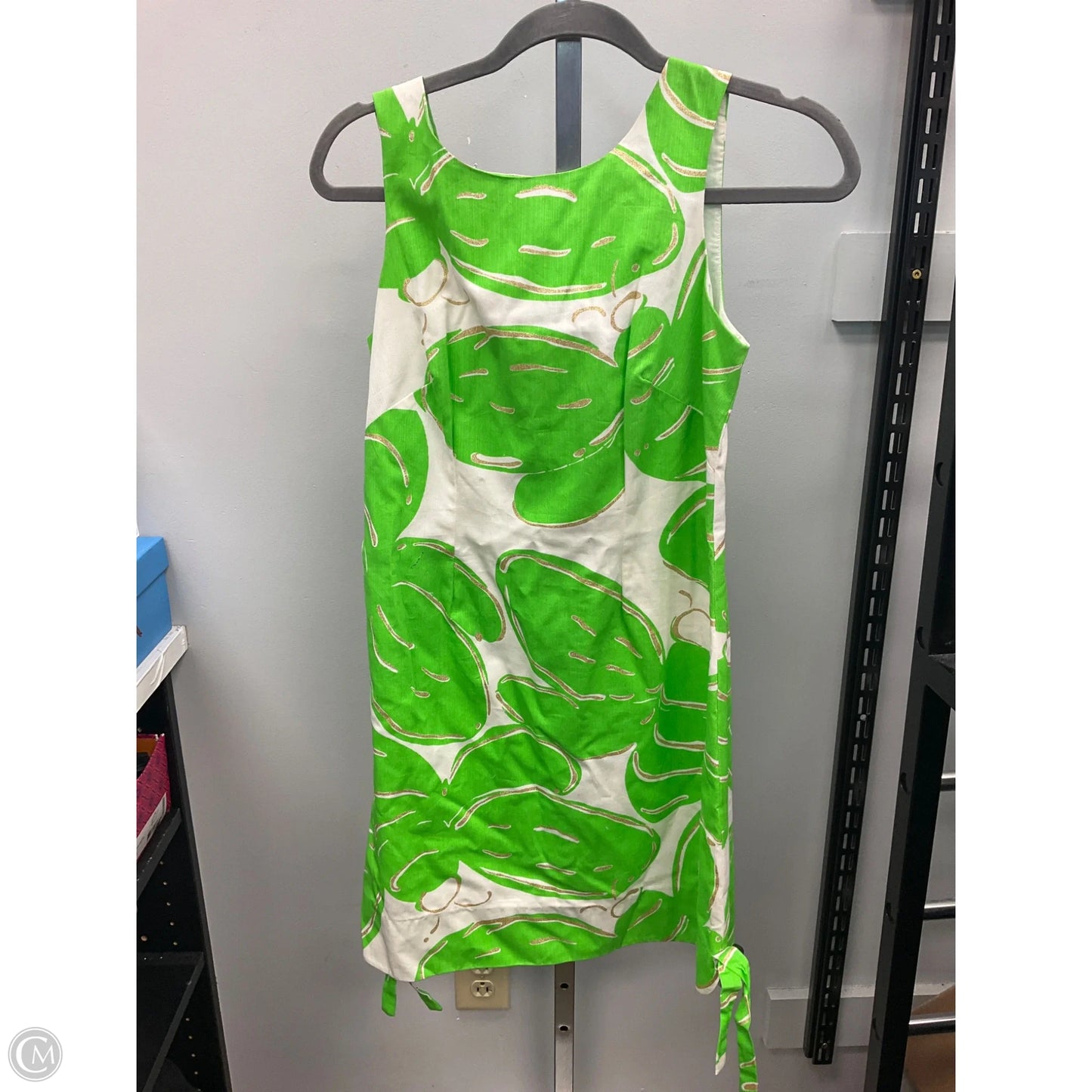 Dress Designer By Lilly Pulitzer In Green & White, Size: 2