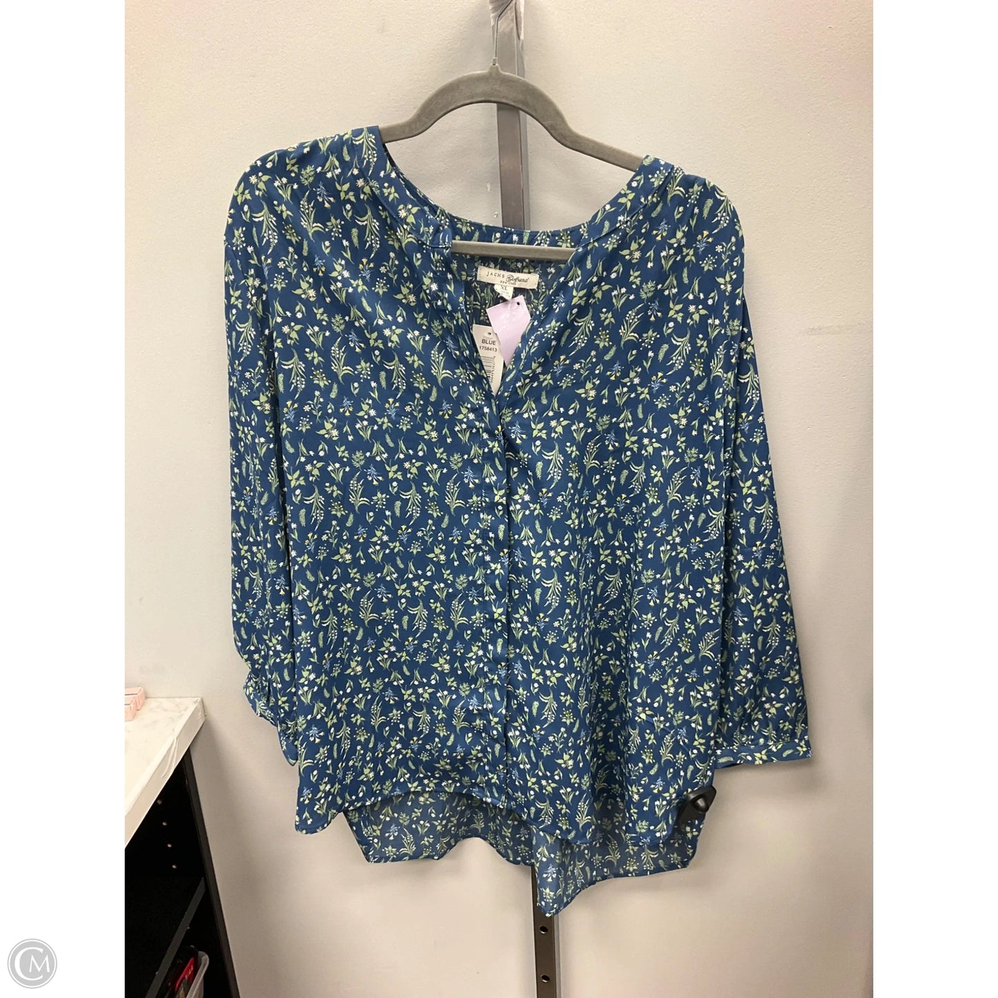 Top 3/4 Sleeve By Jachs Girlfirend In Floral Print, Size: Xl