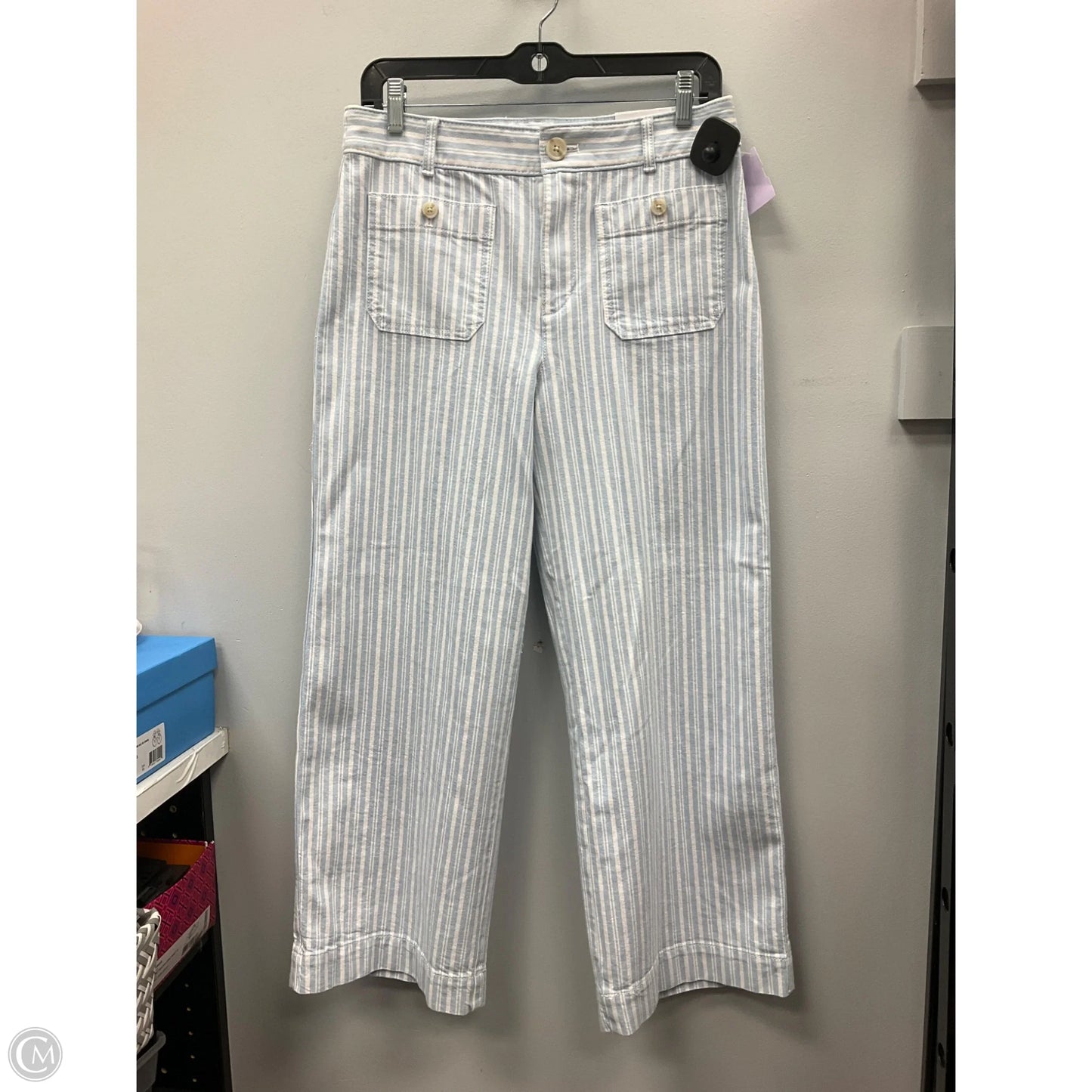 Pants Wide Leg By Loft In Striped Pattern, Size: 4