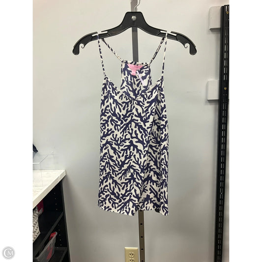 Top Sleeveless Designer By Lilly Pulitzer In Blue & White, Size: S