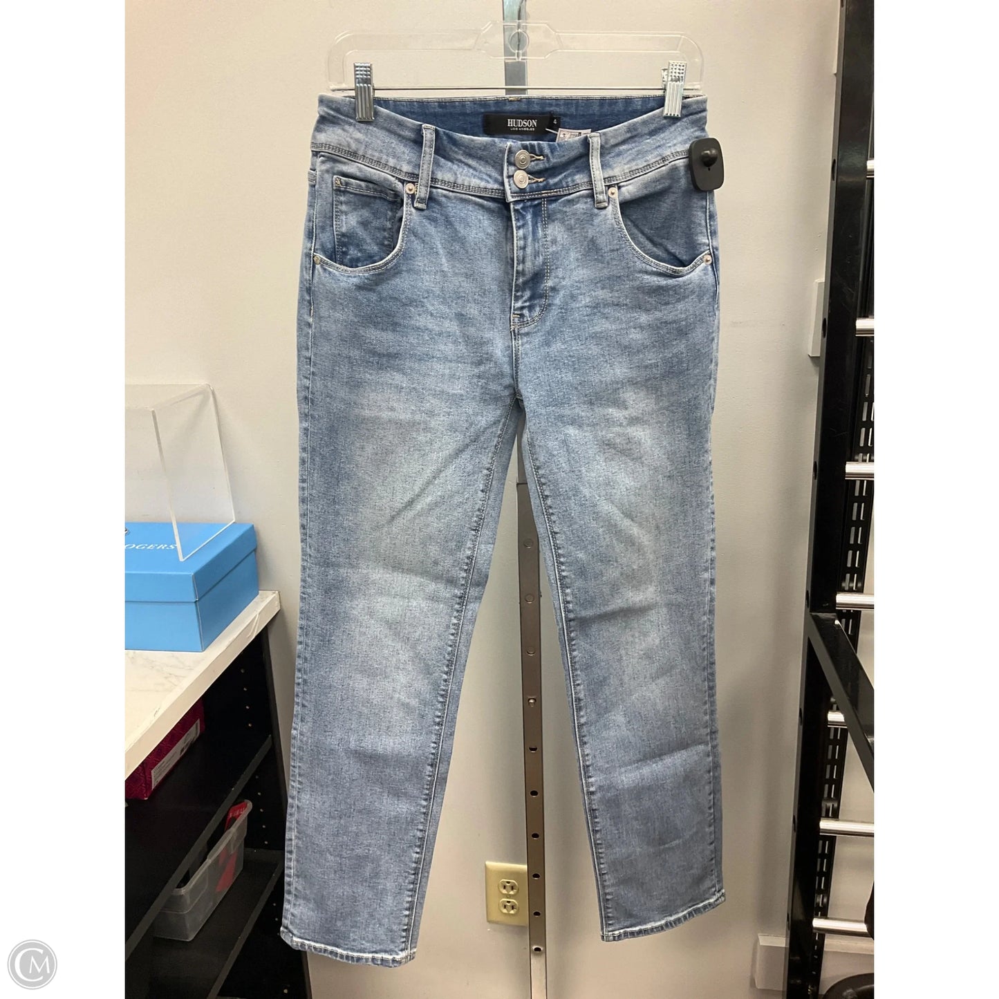 Jeans Straight By Hudson In Blue Denim, Size: 4