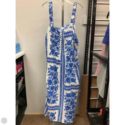 Dress Casual Midi By Sonoma In Blue & White, Size: 2x