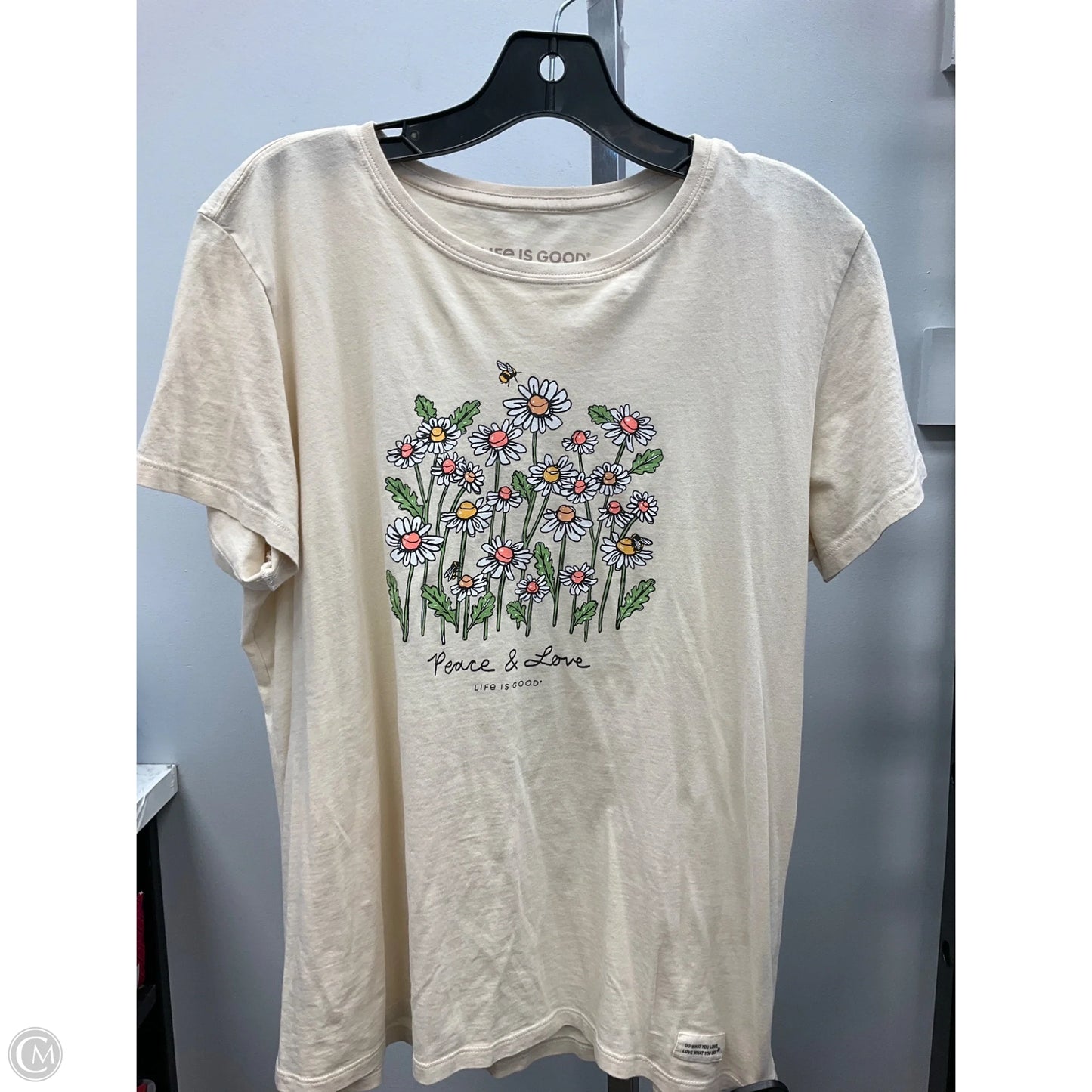 Top Short Sleeve Basic By Life Is Good In Tan, Size: L