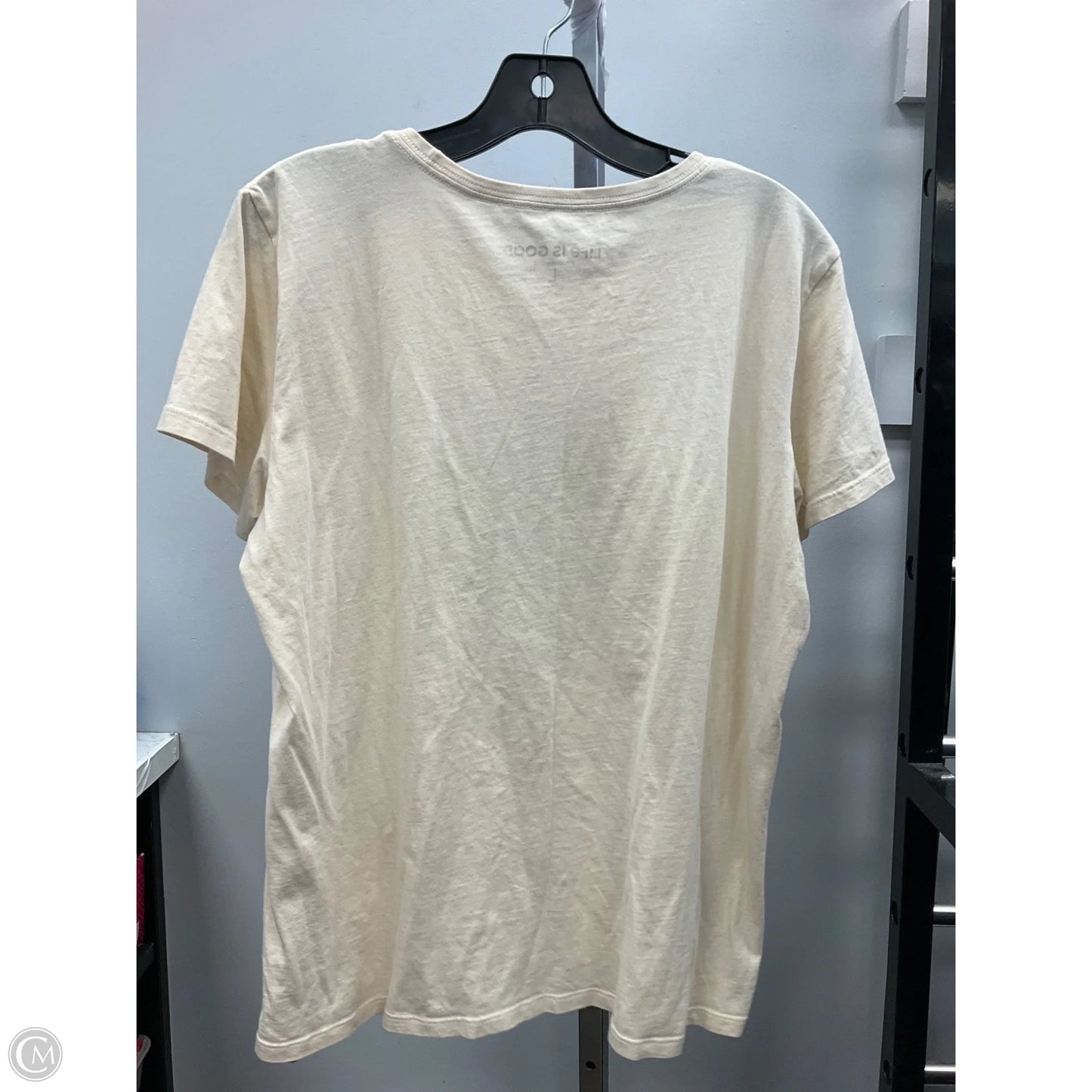 Top Short Sleeve Basic By Life Is Good In Tan, Size: L