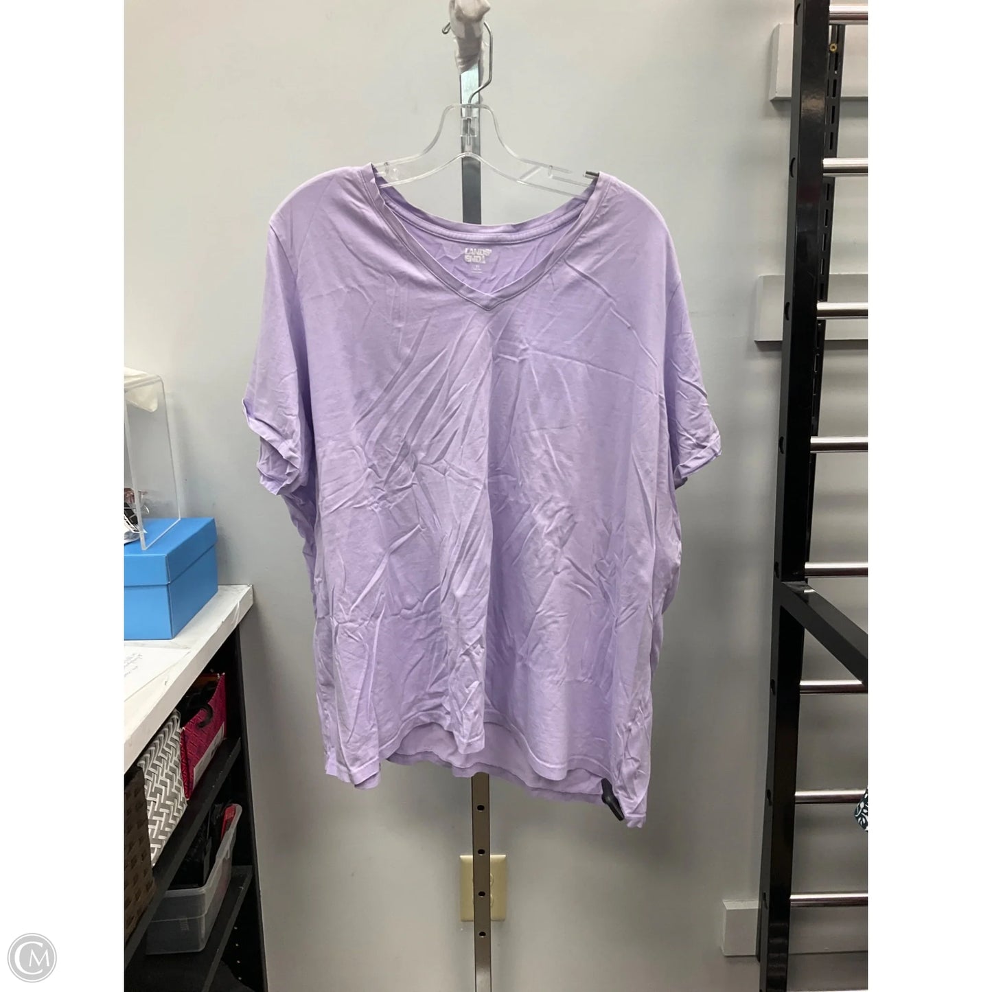 Top Short Sleeve Basic By Lands End In Purple, Size: 3x
