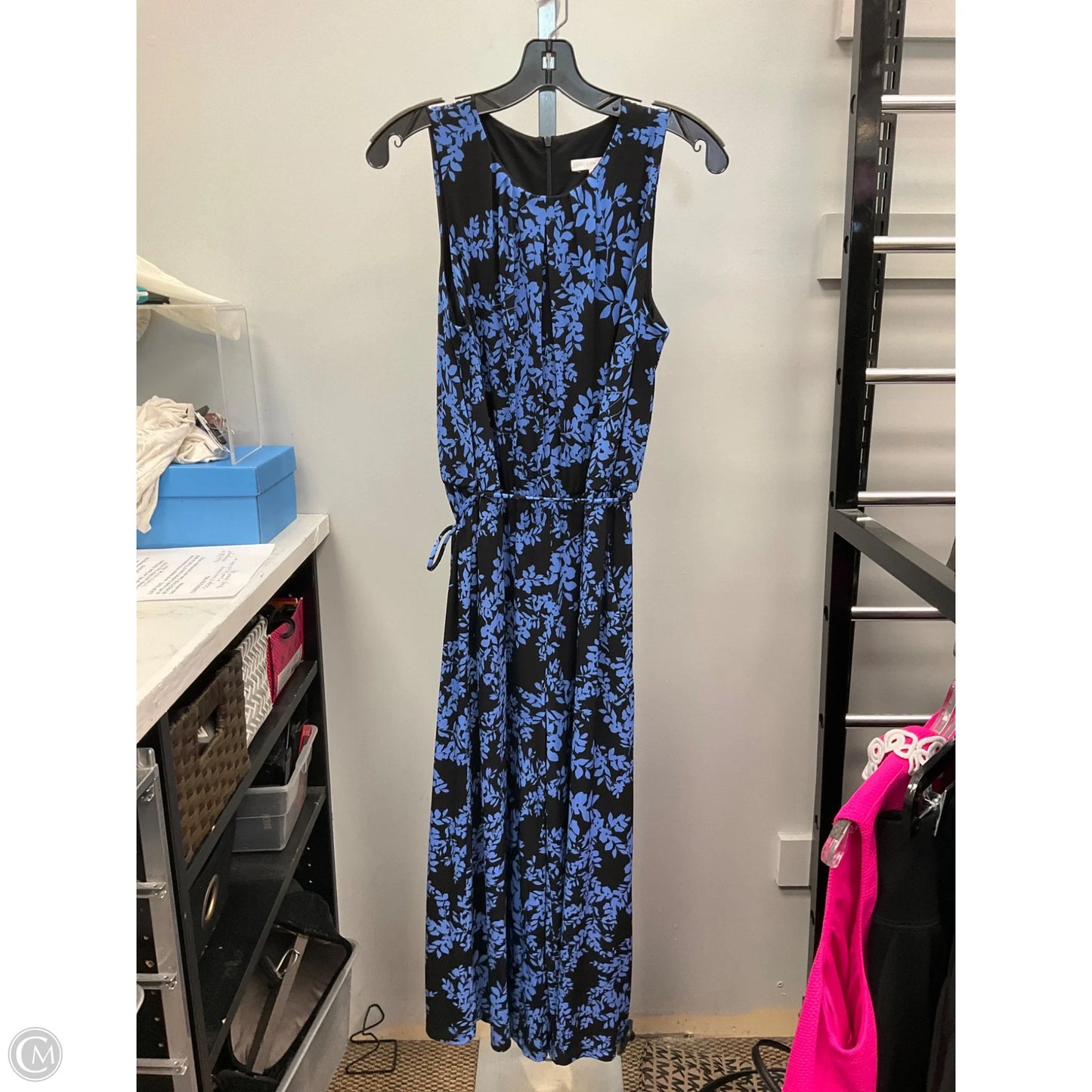 Jumpsuit By London Times In Black & Blue, Size: 10