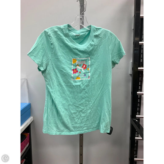 Athletic Top Short Sleeve By Puma In Teal, Size: M