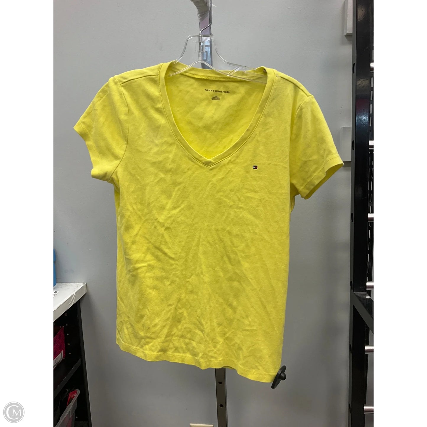 Top Short Sleeve Basic By Tommy Hilfiger In Yellow, Size: L
