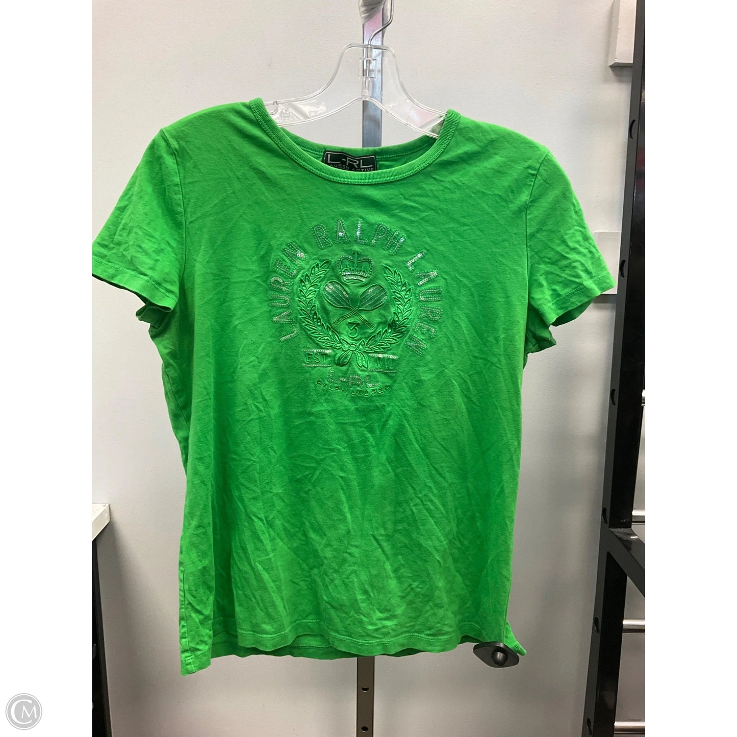 Top Short Sleeve By Lauren By Ralph Lauren In Green, Size: M