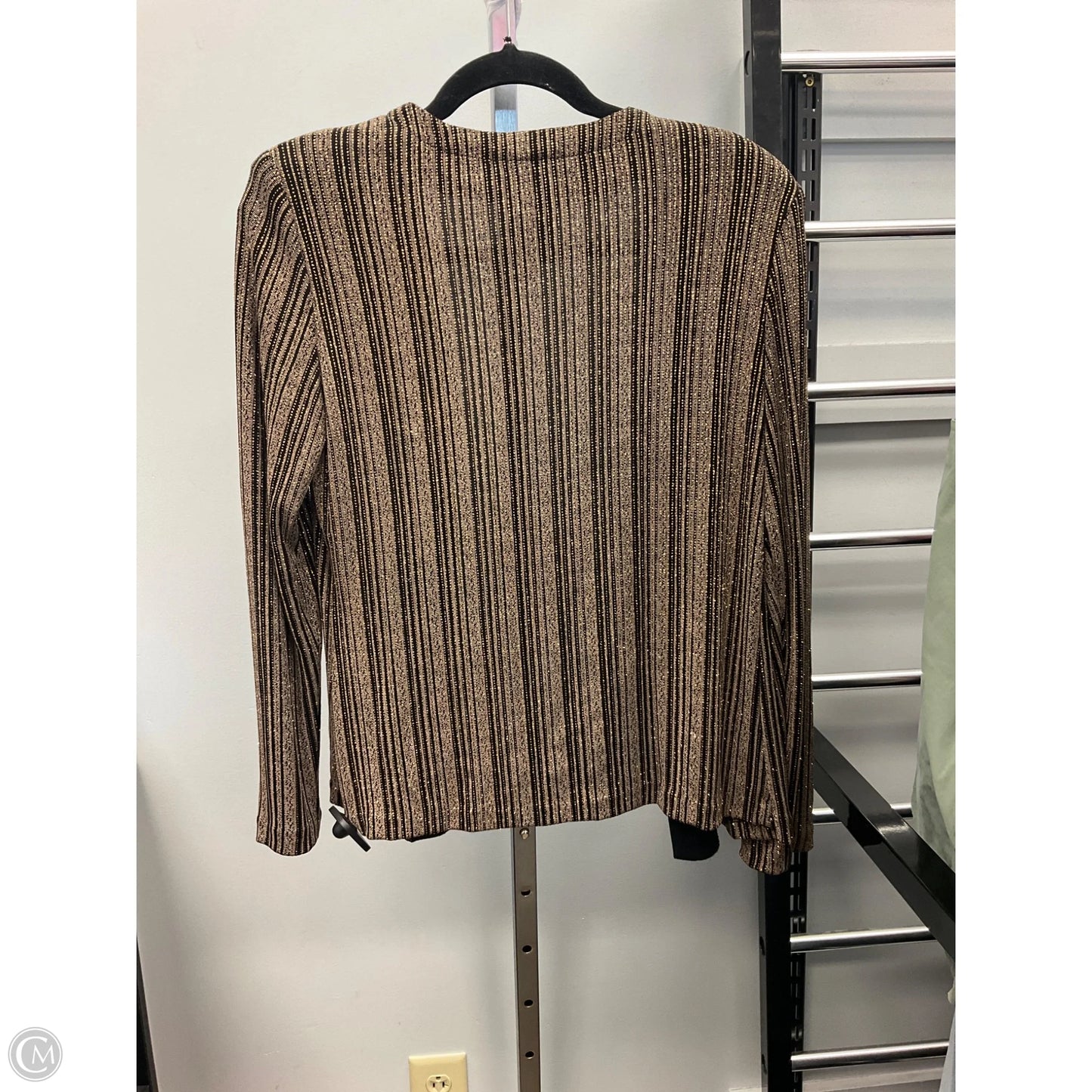 Cardigan Designer By Xscape In Black & Gold, Size: M