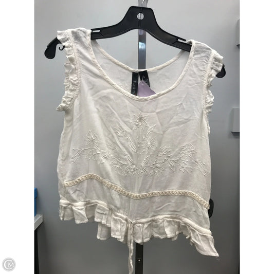 Top Sleeveless By Fun And Flirt In Cream, Size: S