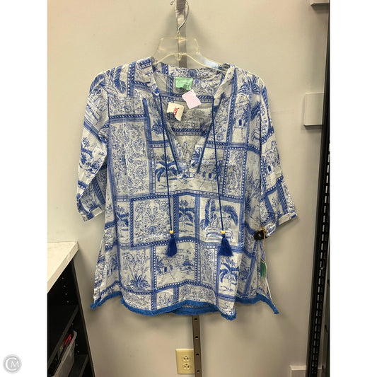 Swimwear Cover-up By Clothes Mentor In Blue & White, Size: Xs