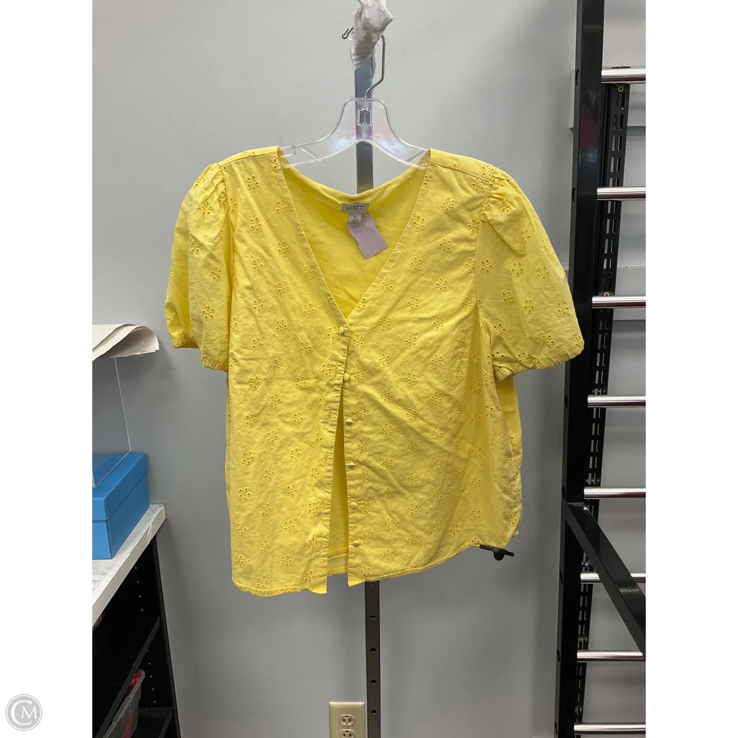 Top Short Sleeve By J. Crew In Yellow, Size: L