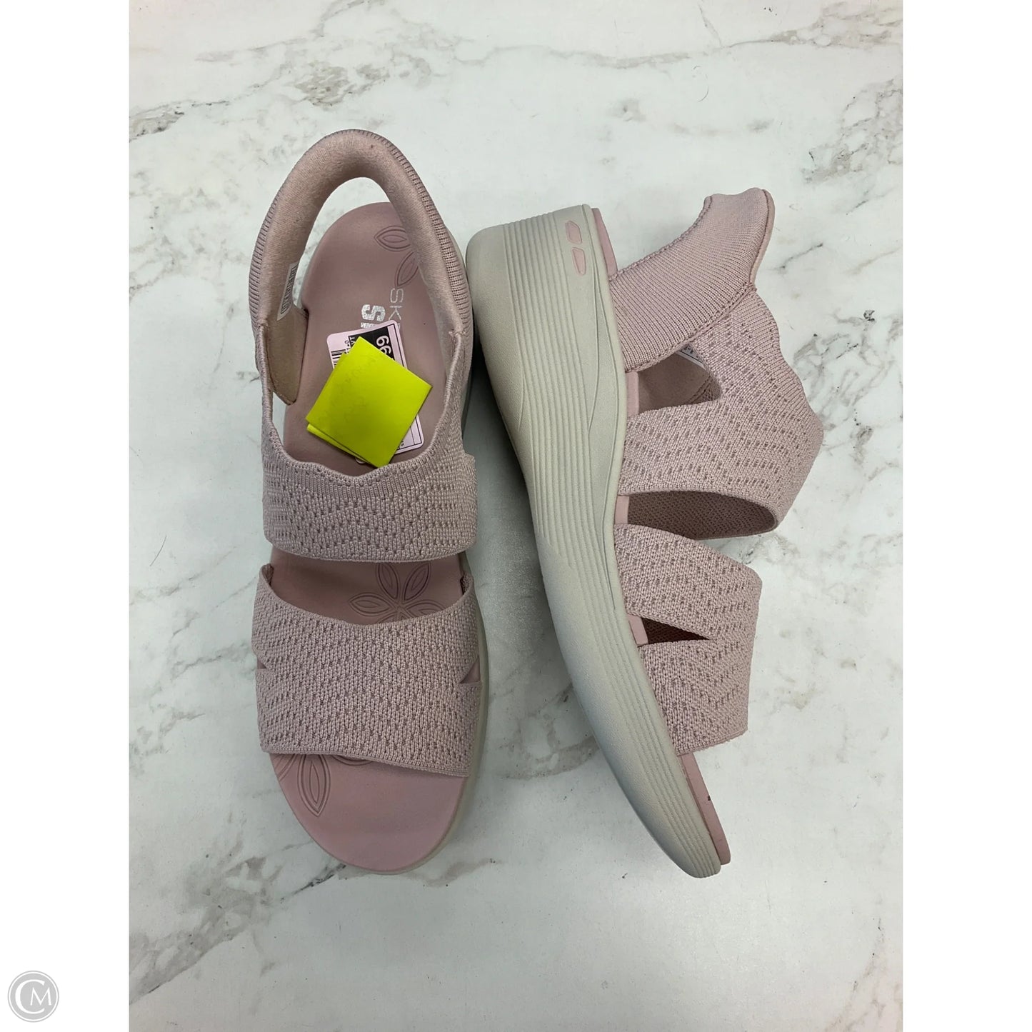 Sandals Heels Wedge By Skechers In Pink, Size: 11