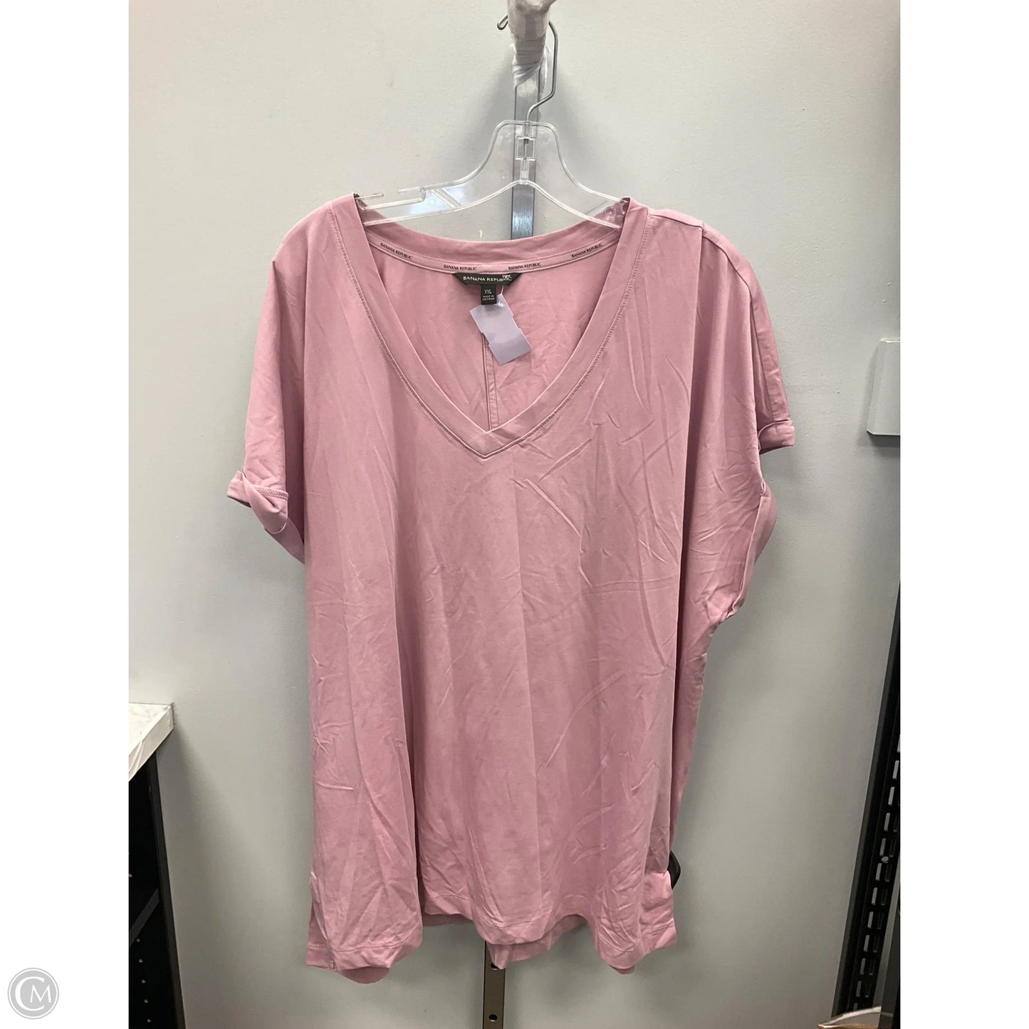 Top Short Sleeve Basic By Banana Republic In Pink, Size: Xxl