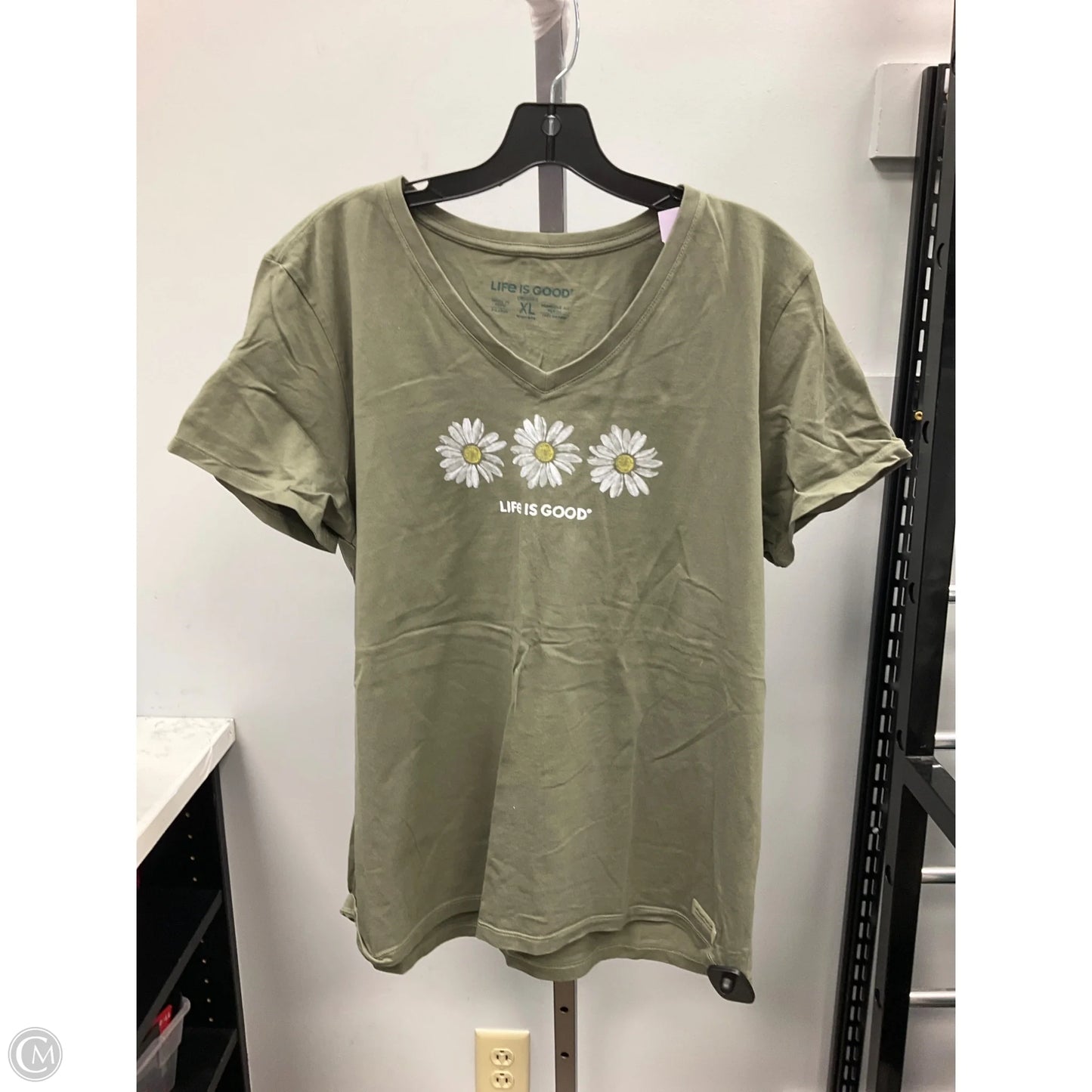 Top Short Sleeve Basic By Life Is Good In Green, Size: Xl