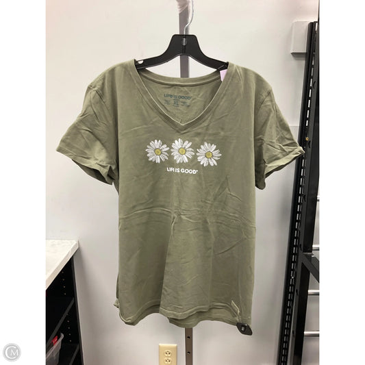 Top Short Sleeve Basic By Life Is Good In Green, Size: Xl