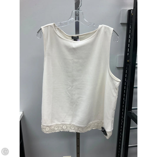 Top Sleeveless By Ann Taylor In Cream, Size: Xl