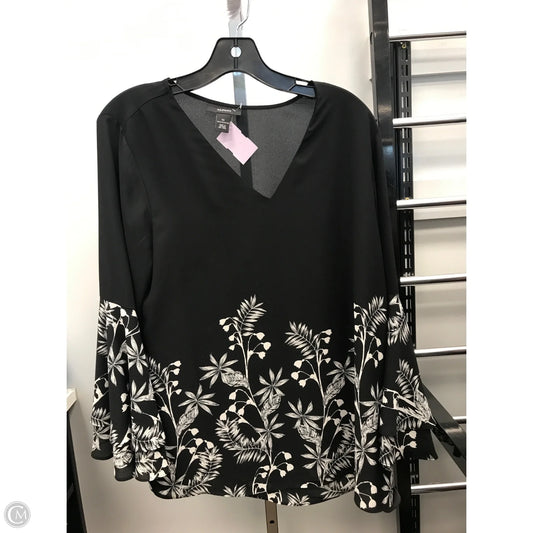 Top 3/4 Sleeve By Alfani In Black & White, Size: 10