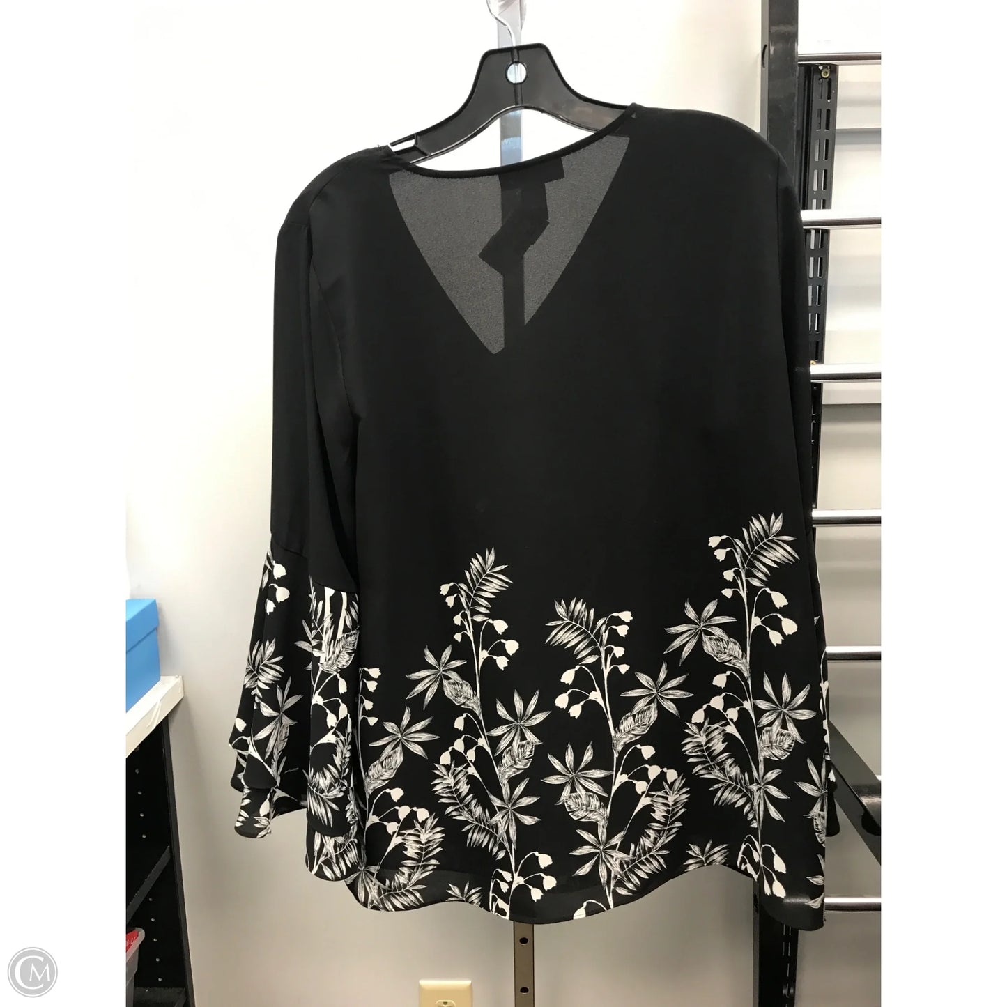 Top 3/4 Sleeve By Alfani In Black & White, Size: 10