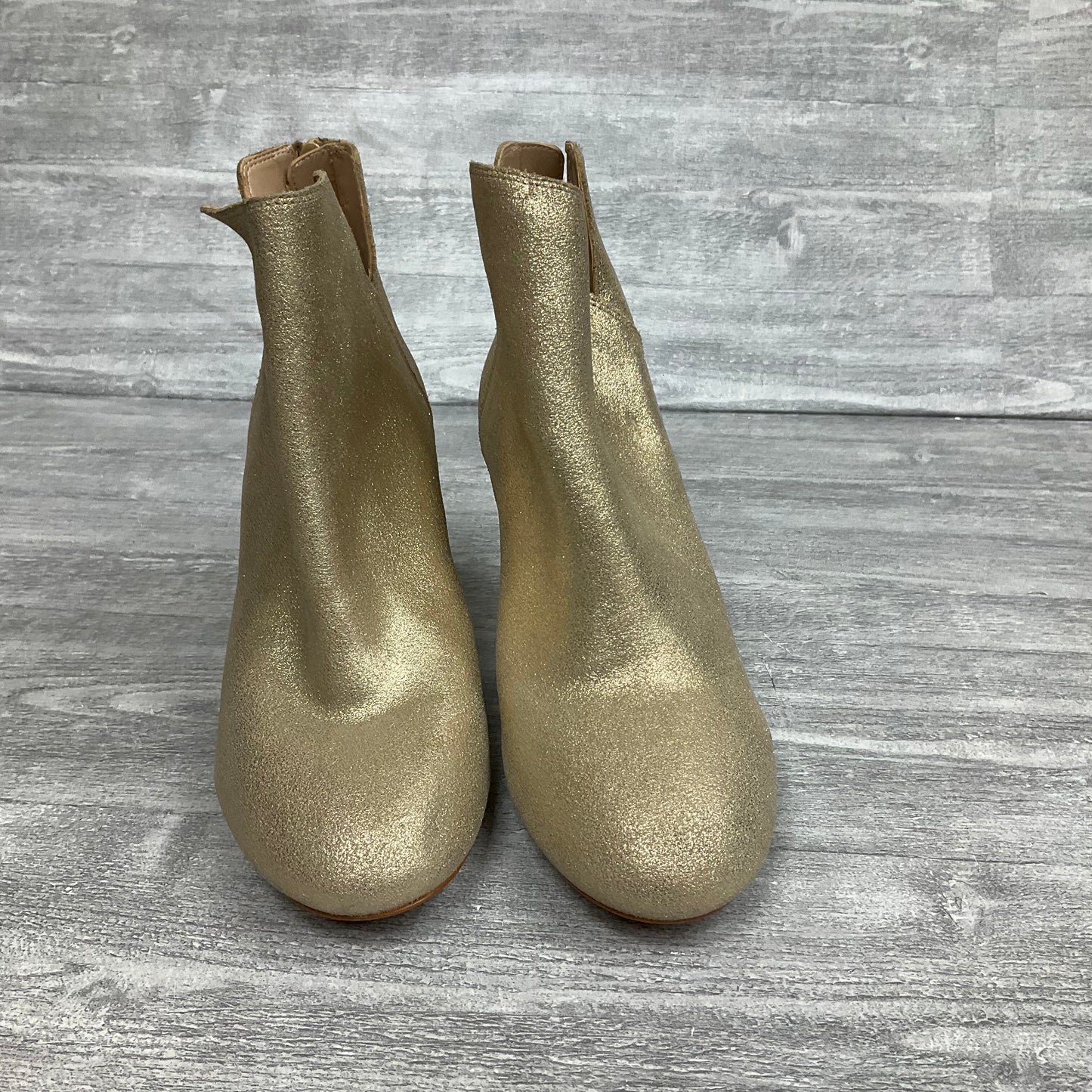 Boots Ankle Heels By Aldo In Gold, Size: 7.5