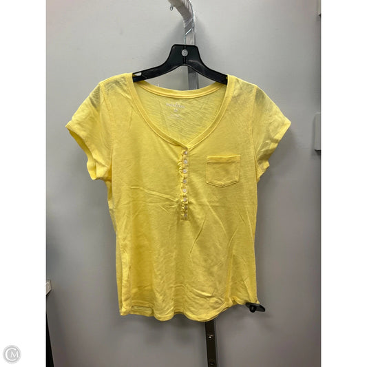 Top Short Sleeve By Mix And Co In Yellow, Size: M
