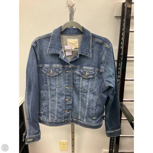 Jacket Denim By Lucky Brand In Blue Denim, Size: L