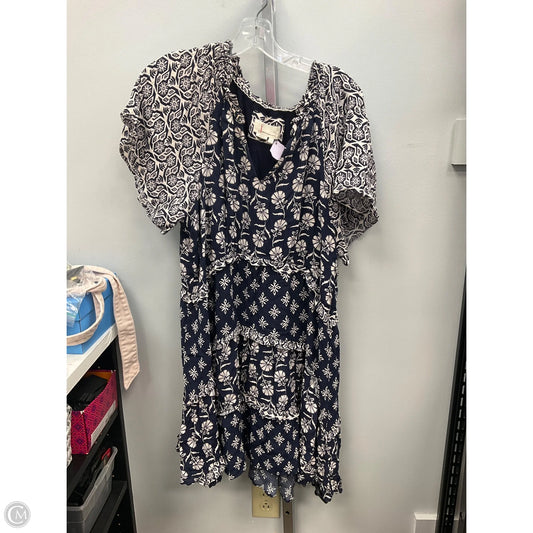 Dress Casual Short By Anthropologie In Blue & White, Size: L