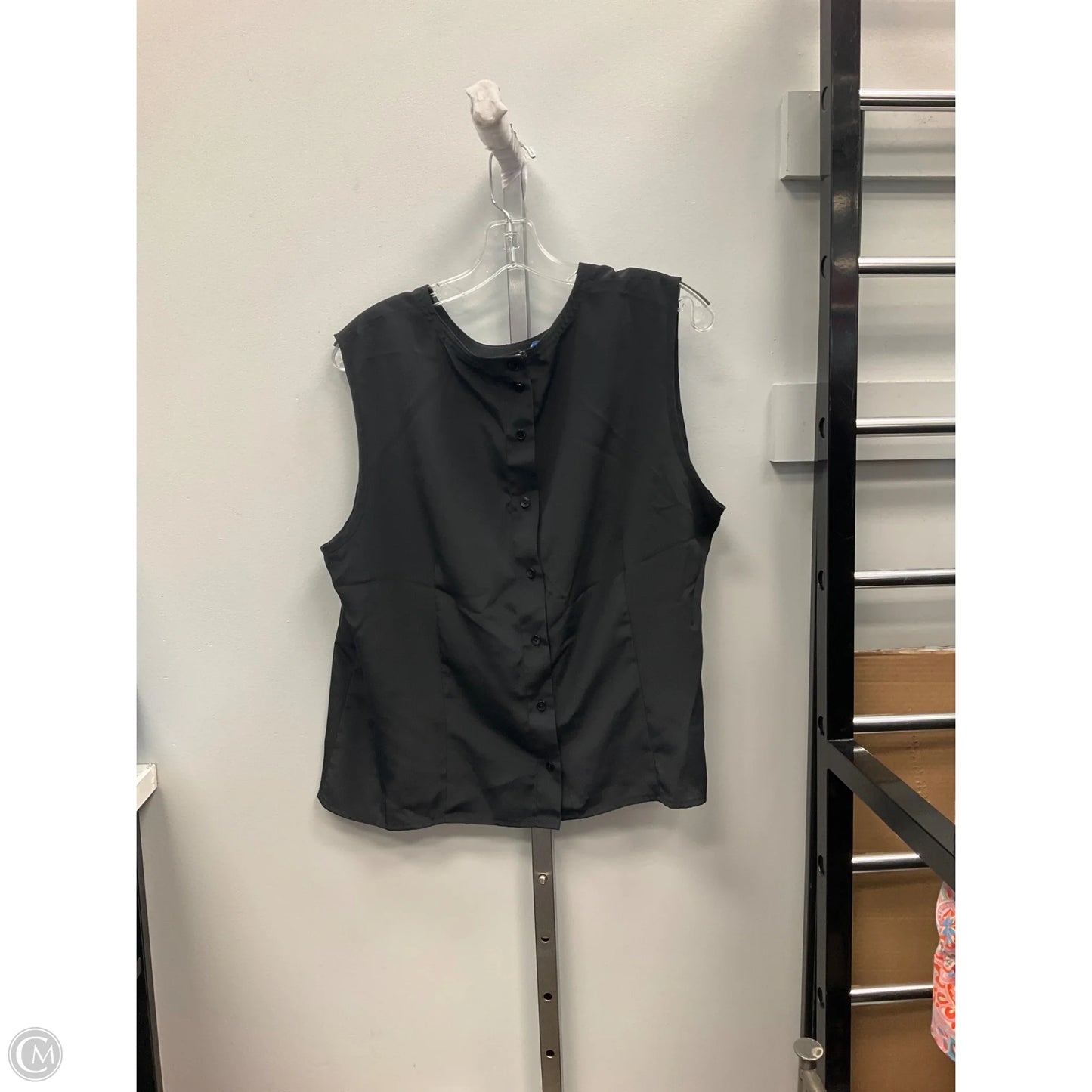 Top Sleeveless By Karen Scott In Black, Size: Xl