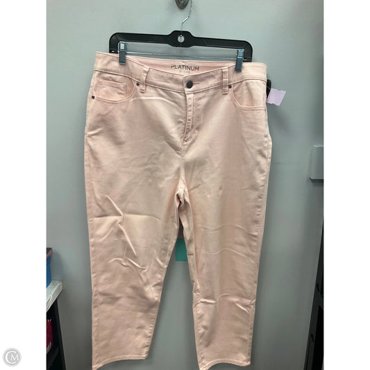 Jeans Cropped By Chicos In Pink Denim, Size: L