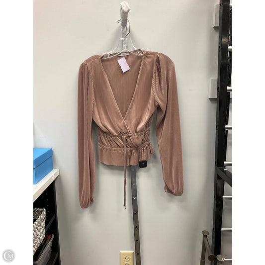 Top Long Sleeve By Zara In Brown, Size: S