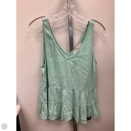 Top Sleeveless By Loft In Teal, Size: Mp