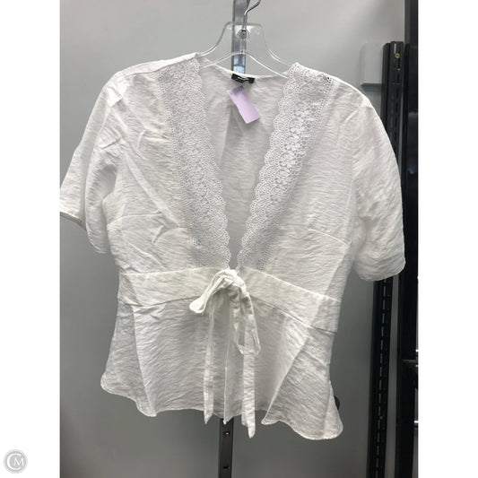 Top Short Sleeve By Express In White, Size: S