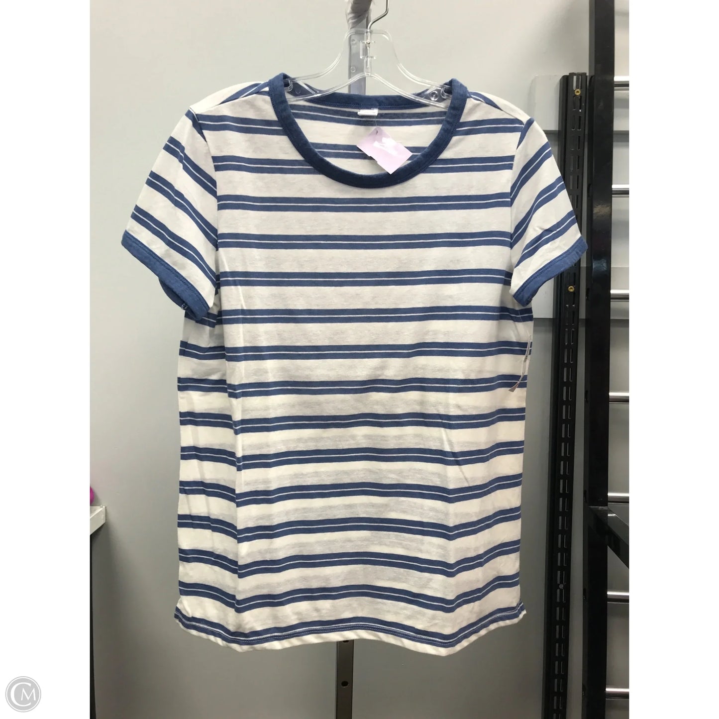 Top Short Sleeve Basic By Old Navy In Striped Pattern, Size: M